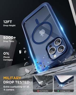Magnético para iPhone 12 Pro Max Case Corpo inteiro Protector de tela de vidro incorporado &amp; Protector de câmera
