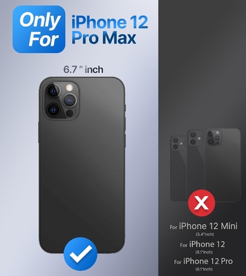 Proteção para iPhone 12 Pro Max Funda com suporte, caixa do telefone limpa com suporte de anel duplo [ajustável e dobrável]