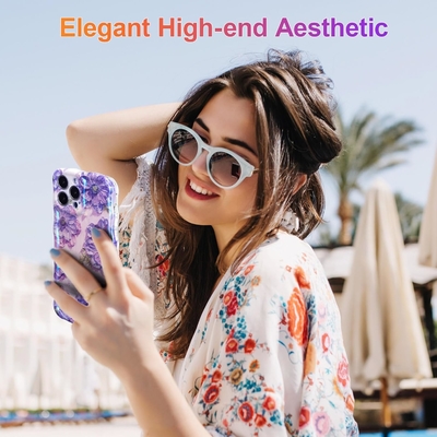 iPhone 12 Pro Max, colorido retrô impressão de óleo padrão de brilho a laser lindo rizado ondulado borda exquisita caixa de telefone