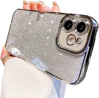 iPhone 12 Pro Max design de caixa transparente, built-in brilho luxo papel brilhante, pop e bonito