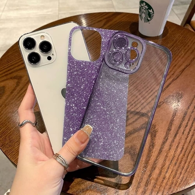 iPhone 12 Pro Max design de caixa transparente, built-in brilho luxo papel brilhante, pop e bonito