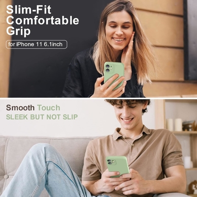 Compatível com caixa do iPhone 11, Silicone líquido com bordas quadradas.