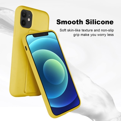 Caixa de kickstand de silicone compatível com a caixa do iPhone 11 (6,1 polegadas) Stand vertical e horizontal