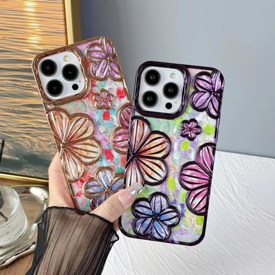iPhone 12 Pro Max Case 6.7 Inch,Clear 3D Flower Phone Case for Women Girls Luxury Plating Floral Case Cover Estética