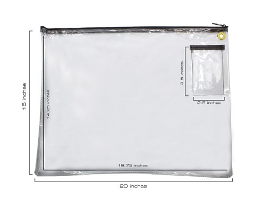 Interoffice Transit Clear Mailbag A bolsa de correio transparente é ideal para cartas, correio de tamanho legal, arquivos, relatórios e muito mais