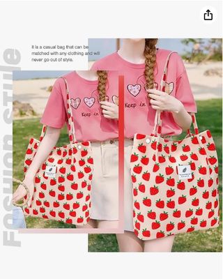 Bolsa Tote Feminina Meninas, Grande Capacidade Corduroy Reutilizável Sacola de Ombro com Interior