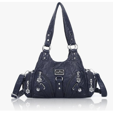 Bolsas para mulheres pequenas bolsas de ombro Hobo bolsa de couro Vagen com vários bolsos e zíper