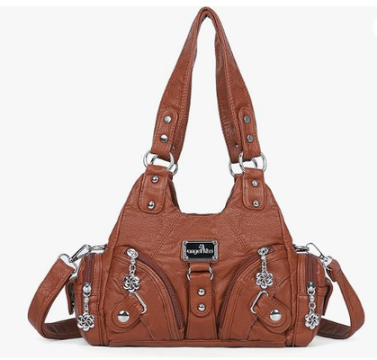 Bolsas para mulheres pequenas bolsas de ombro Hobo bolsa de couro Vagen com vários bolsos e zíper
