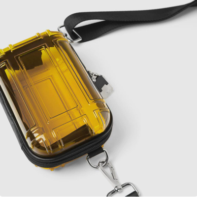 Mini bolsa de maquiagem transparente para viagem, bolsa de ombro única de 7 polegadas, bolsa transversal para viagem, bolsa de armazenamento com concha rígida de PC, bolsa pequena quadrada de aviação