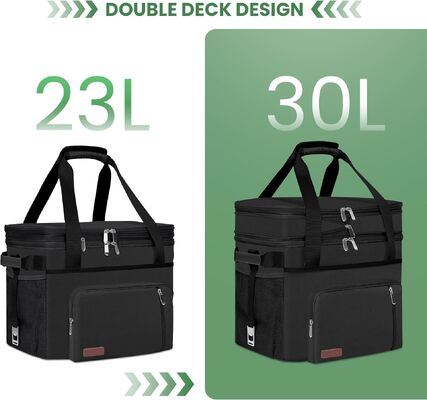 Cooler Bag Double Deck - 60 Can Leakproof Isolated Portable Soft Lunch Cooler, Extra Large Expandable Ice Chest Cooler para praia, piquenique, acampamento, compras