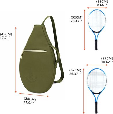 Capa Protetora Acolchoada de Neoprene para Raquete de Tênis com Bolso | Design de Manga Macia, 2 Compartimentos, Serve para Raquetes de Tênis, Squash, Badminton, Transporte em Ombro Único ou Transversal