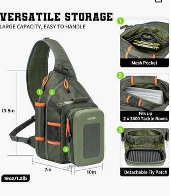 Mochila de Pesca com Estação de Trabalho e Porta-Rede | Cabe até 2 caixas de pesca 3600, Sistema MOLLE, Mochila Leve de Casco Rígido EVA para Exterior