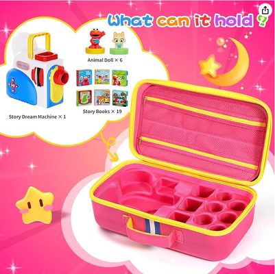 Caso de transporte rígido para Little Tikes Story Dream Machine Books Set de inicialização, Large Protective Travel Container Case para Storytime Audio Play Real para Littles Character Collection, (Box Only)