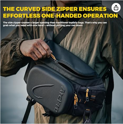 Pacote de Sling de Pesca, EVA Hardshell com Estação de Trabalho dobrável, Saco Convertível Frente/Retro Resistente à Água para 2×3600 bandejas, Crossbody de Água Salgada e Água Fresca