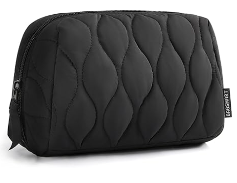 Necessaire, Bolsa de Cosméticos de Viagem, Necessaire Acolchoada Fofa para Mulheres, Estojo Organizador de Maquiagem, Bolsa com Abertura Ampla, Essenciais de Viagem, Acessórios de Higiene Pessoal e Pincéis