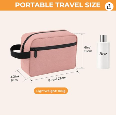 Necessaire de Viagem Masculina e Feminina com Gancho para Pendurar, Rosa | Necessaire à Prova d'Água para Artigos de Higiene Pessoal, Kit de Barbeiro e Organizador de Maquiagem com Gancho, para Viagem, Banheiro, Presente