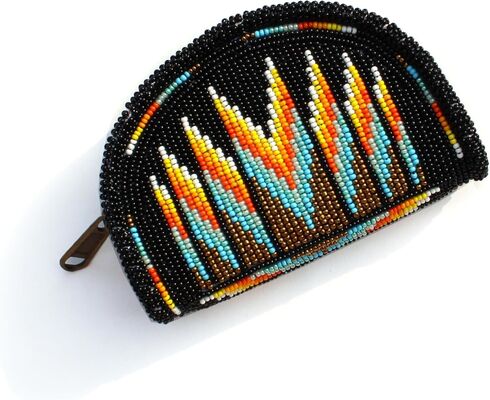 Bolsa de Moedas Leve com Coração de Miçangas OU Feita à Mão e Tamanho de Estádio com Fechamento Seguro com Zíper Lateral Perfeita para Eventos de Dia de Jogo