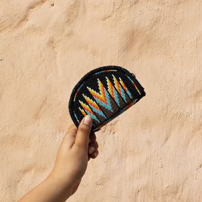 Bolsa de Moedas Leve com Coração de Miçangas OU Feita à Mão e Tamanho de Estádio com Fechamento Seguro com Zíper Lateral Perfeita para Eventos de Dia de Jogo