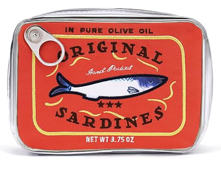 Saco de maquiagem de sardinhas enlatadas de Cessfle, Saco de maquiagem de peixe de lata de sardinha engraçado, Saco de maquiagem criativo e fofinho Caixa de lápis Kawaii, Saco de maquiagem de coquete para mulheres