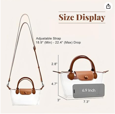 Bolsa Transparente Feminina, Bolsas Transversais Aprovadas para Estádio, Bolsa para Estádio para Shows e Eventos Esportivos