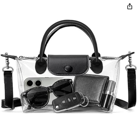 Bolsa Transparente Feminina, Bolsas Transversais Aprovadas para Estádio, Bolsa para Estádio para Shows e Eventos Esportivos