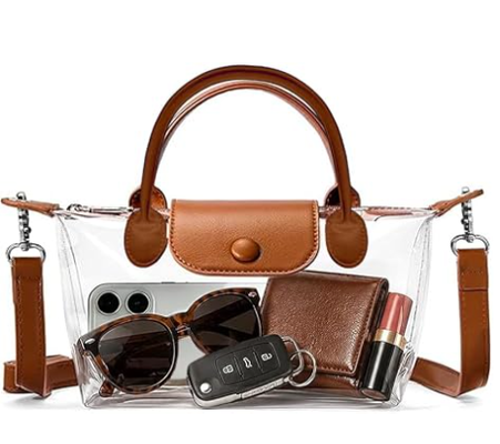Bolsa Transparente Feminina, Bolsas Transversais Aprovadas para Estádio, Bolsa para Estádio para Shows e Eventos Esportivos