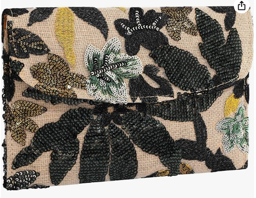 Embroidery Sequin Bolsa de contas Floral Bolsa de embreagem de flores Bolsa de noite Bolsa de embreagem Bolsas de embreagem para mulheres