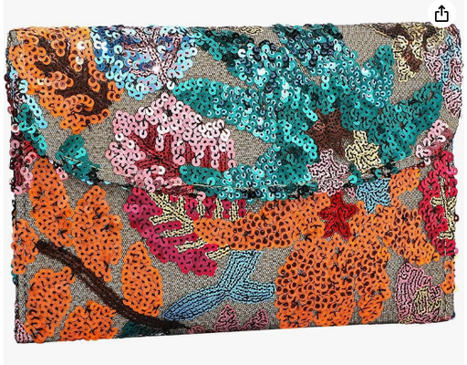Embroidery Sequin Bolsa de contas Floral Bolsa de embreagem de flores Bolsa de noite Bolsa de embreagem Bolsas de embreagem para mulheres