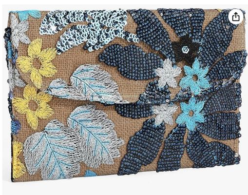 Embroidery Sequin Bolsa de contas Floral Bolsa de embreagem de flores Bolsa de noite Bolsa de embreagem Bolsas de embreagem para mulheres