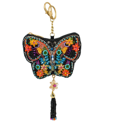 Flight of Fancy Coin Purse Anel de chave e gancho de gatilho fácil de abrir Moedas de contas bolsas pequenas