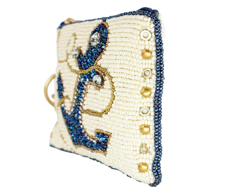 Bolsa de Moedas Hooked Up Bolsa de moedas com borboleta chamativa com bordados ousados, padrões florais, chaveiro com borla divertida e fecho de zíper, perfeita para pequenos essenciais