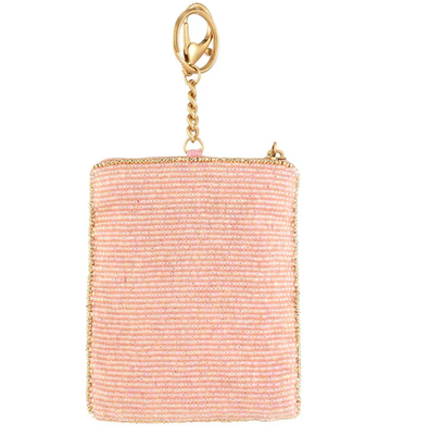 Moeda de jóia coroada bolsa bolsa bolsa de moedas rosa macia de contas com coroa de ouro brilhante fechamento fácil fechamento zíper gatilho aberto chave de gancho anel e cartão de crédito ajustável design compacto