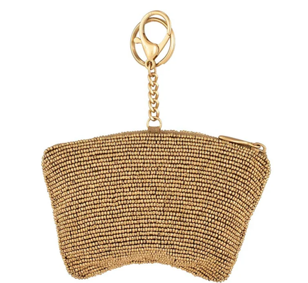 Bolsa de Moedas Let's Play Bolsa de Moedas Macia de contas rosa com coroa de ouro brilhante fechamento fácil fechamento de gatilho, gancho, chave, anel e cartão de crédito