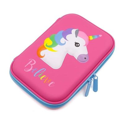 ODM 60Pcs Unicorn EVA Pencil Case 3D que imprime Logo Pink Color