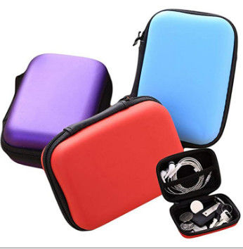 Do fone de ouvido de couro de EVA Hard Cases Knitted Fabric do zíper do plutônio saco levando
