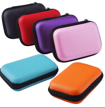 Do fone de ouvido de couro de EVA Hard Cases Knitted Fabric do zíper do plutônio saco levando