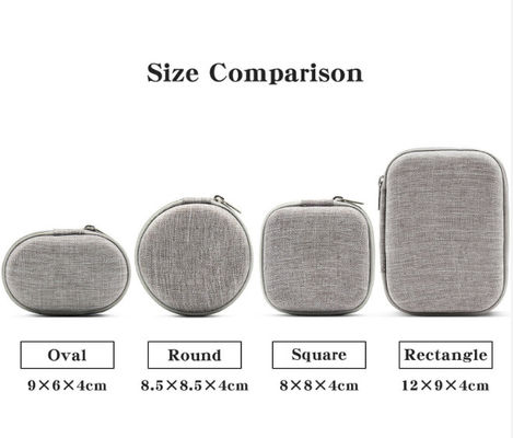 Mini Malas Rígidas de Viagem à Prova de Água em EVA com Fecho de Correr, Forro de Veludo e Múltiplas Opções de Material para Auriculares