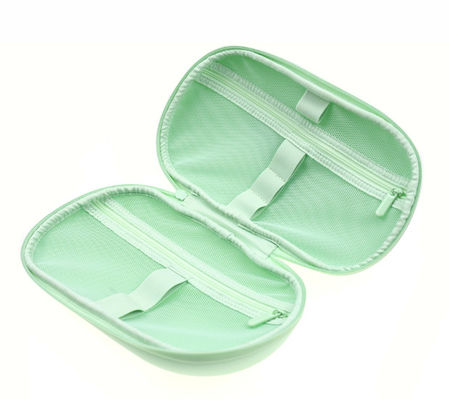 Verde EVA Toiletry Organizer Travel Bag 600D Mesh Pockets Inside da hortelã