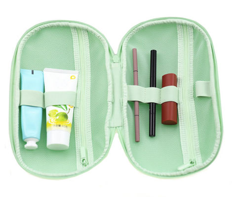 Verde EVA Toiletry Organizer Travel Bag 600D Mesh Pockets Inside da hortelã