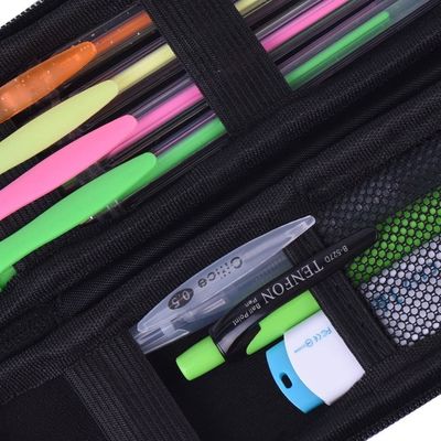 Couro preto do plutônio do poliéster de 3D EVA Hard Case Pencil Pouch 1800D
