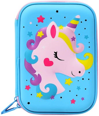 Logotipo de gravação impermeável de 3D Unicorn EVA Pencil Case Pantone Color