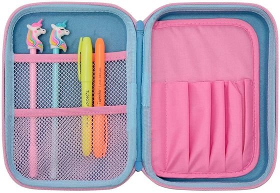 Logotipo de gravação impermeável de 3D Unicorn EVA Pencil Case Pantone Color