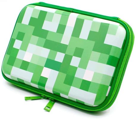 Forro verde fluorescente da tela da capacidade de EVA Stylish Pencil Case Big