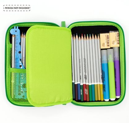 Forro verde fluorescente da tela da capacidade de EVA Stylish Pencil Case Big
