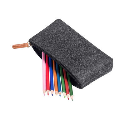 Portátil durável 3mm sentida EVA Pensil Case em nylon cinza escuro design reutilizável leve adequado para escritório escola e estudante