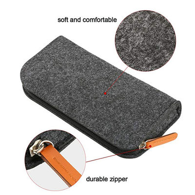 Portátil durável 3mm sentida EVA Pensil Case em nylon cinza escuro design reutilizável leve adequado para escritório escola e estudante