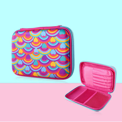Estojo de Lápis EVA Personalizado com Design de Zíper Portátil, Leve, Durável, Reutilizável, Ecológico, Bolsa de Armazenamento de Material Escolar para Crianças e Estudantes