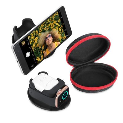 Plutônio portátil EVA Watch Case Crush Proof de couro para Apple Airpods