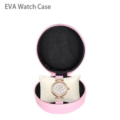 Plutônio cor-de-rosa duramente EVA Luxury Watch Travel Case do Spandex para mulheres dos homens