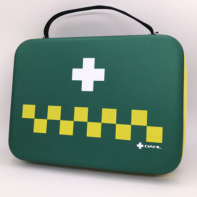 Kit de primeiros-socorros de grau médico com caixa de casca dura EVA com filamentos de malha de bolso e tirador de fecho de metal para armazenamento seguro